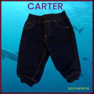 CARTERS DENIM DARK BLUE COLOURED JEANS BOTTOMS SIZE 6  MONTHS